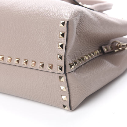 Valentino Garavani Grained Calfskin Rockstud Tote Poudre 8 of 9