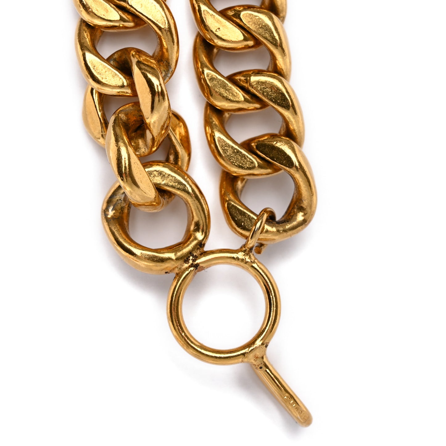 Metal Chain CC Medallion Belt Gold