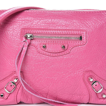 Balenciaga Agneau Arena Classic Silver Hardware Pouch With A Chain Crossbody Rose Flamingo 8 of 12
