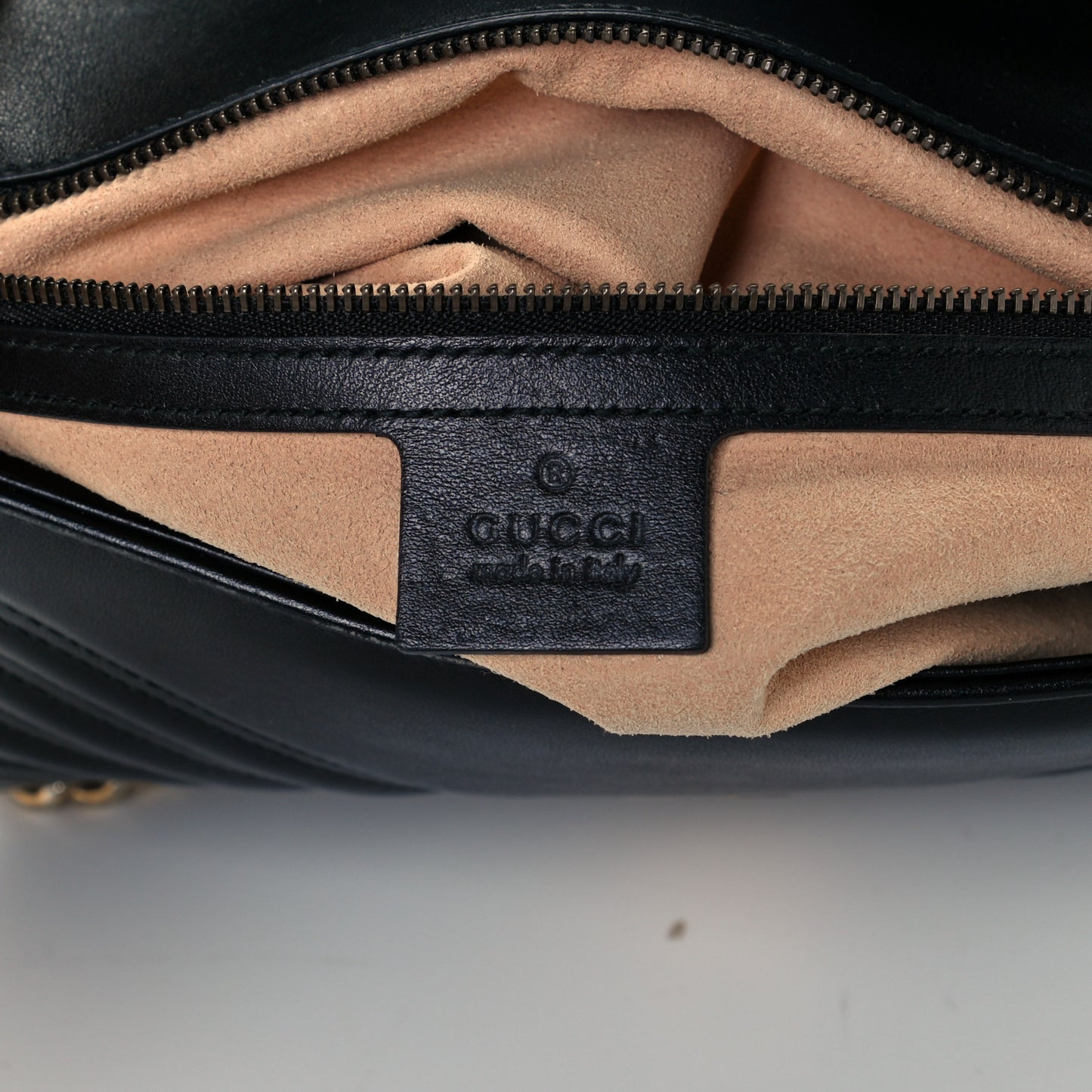 Calfskin Matelasse Small GG Marmont Shoulder Bag Black