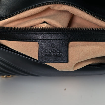 Gucci Calfskin Matelasse Small GG Marmont Shoulder Bag Black 6 of 11