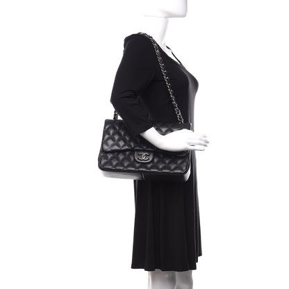 Chanel Lambskin Quilted Jumbo Double Flap Black 2 of 10