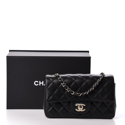 Chanel Lambskin Quilted Mini Rectangular Flap Black 9 of 9