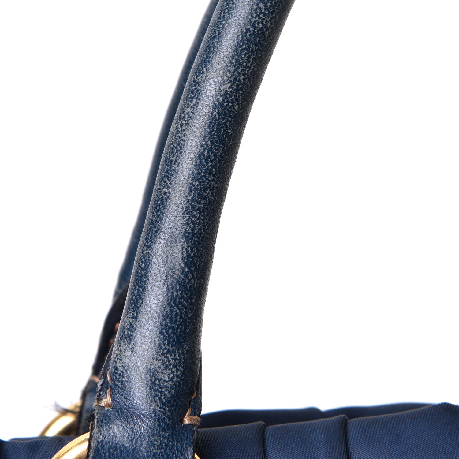 Prada Tessuto Nylon Nappa Braided Gaufre Shoulder Bag Bleuette 7 of 8