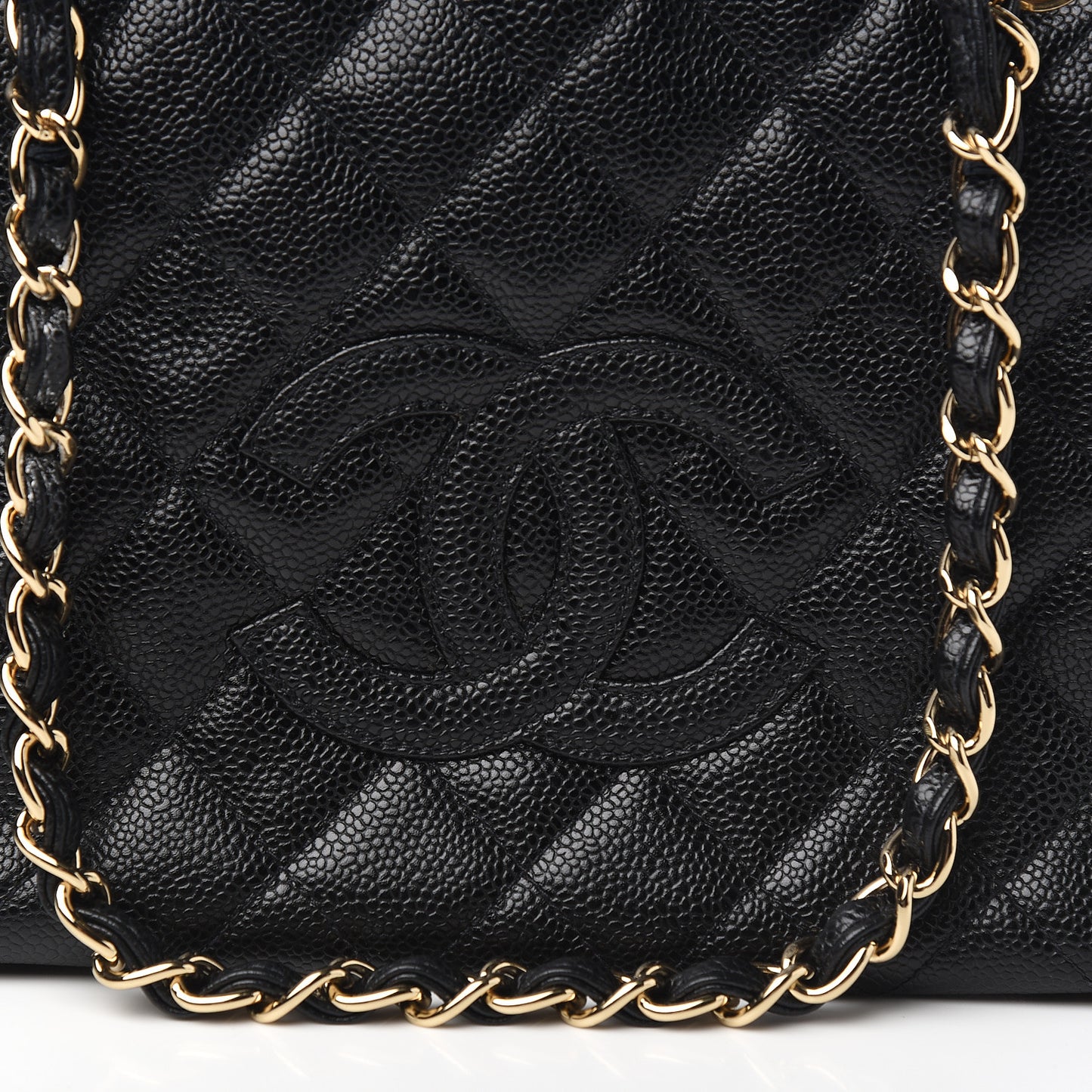 Caviar Quilted Petit Timeless Tote PTT Black