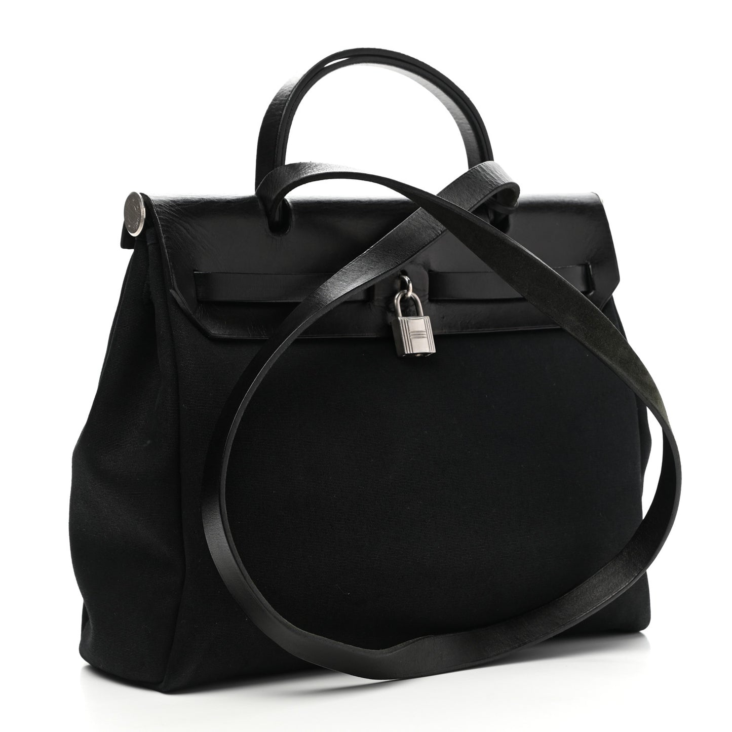 Toile Vache Calfskin Herbag 30 PM Black