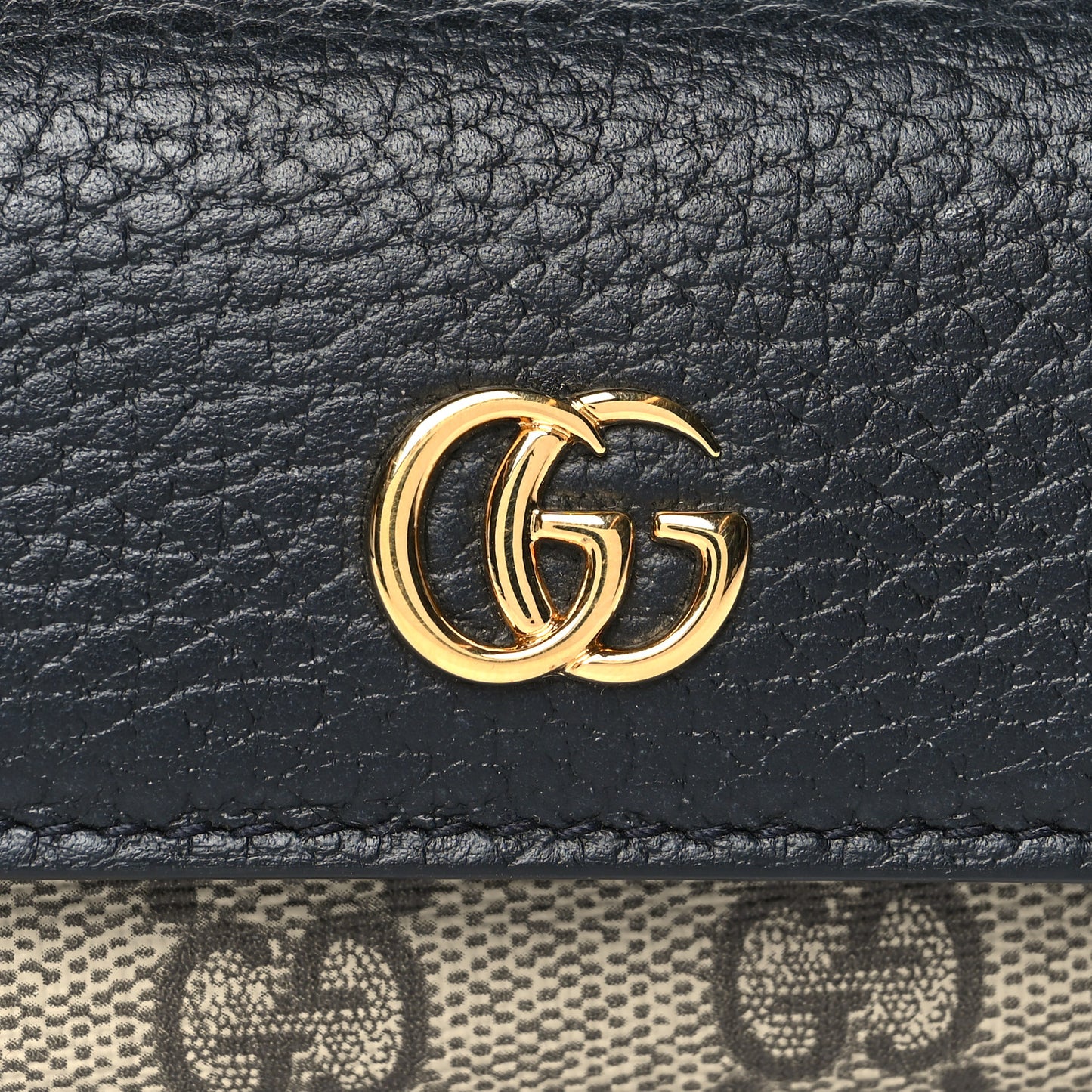 Dollar Calfskin GG Supreme Monogram GG Marmont 6 Key Holder Case Black Beige Ebony