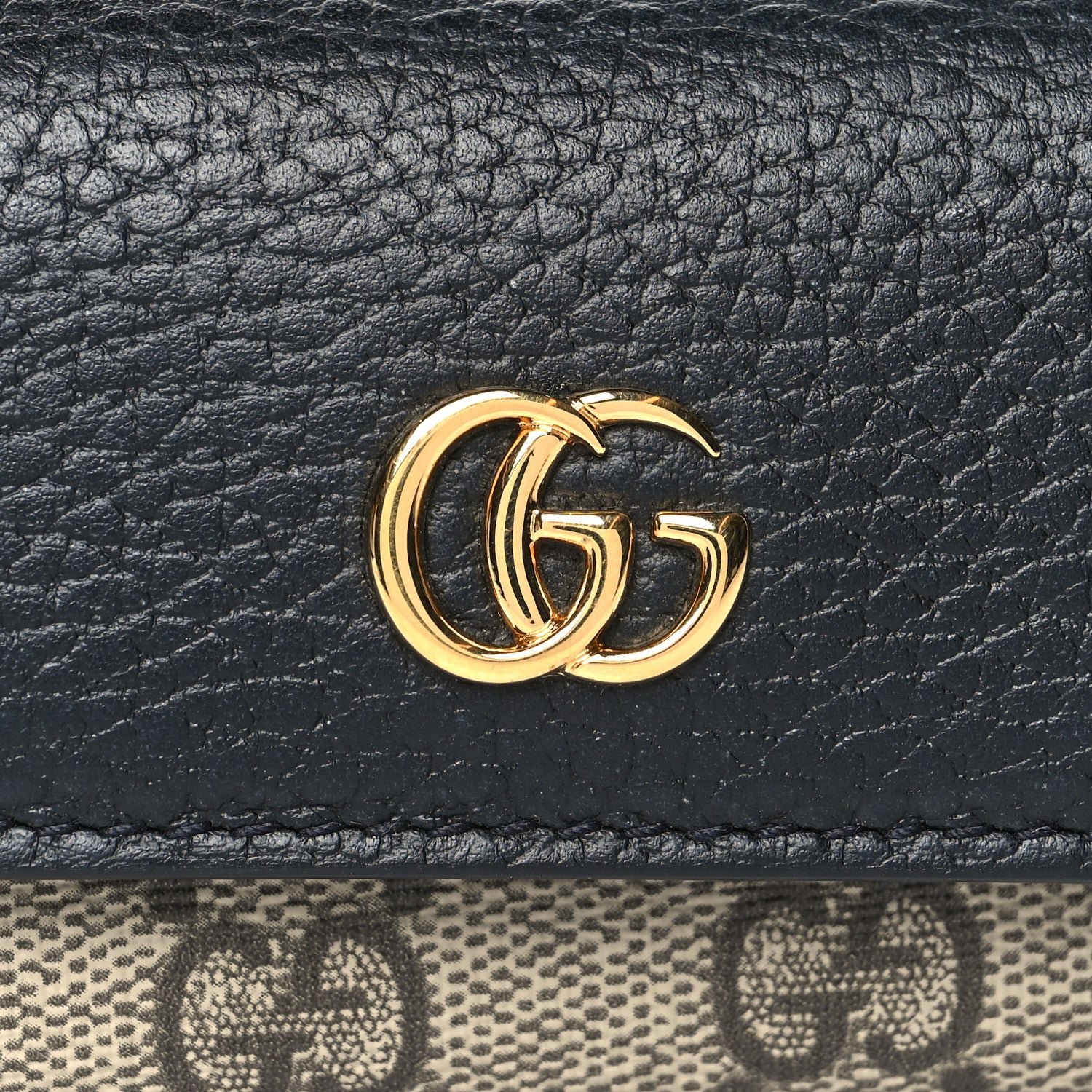 Gucci Dollar Calfskin GG Supreme Monogram GG Marmont 6 Key Holder Case Black Beige Ebony 7 of 7