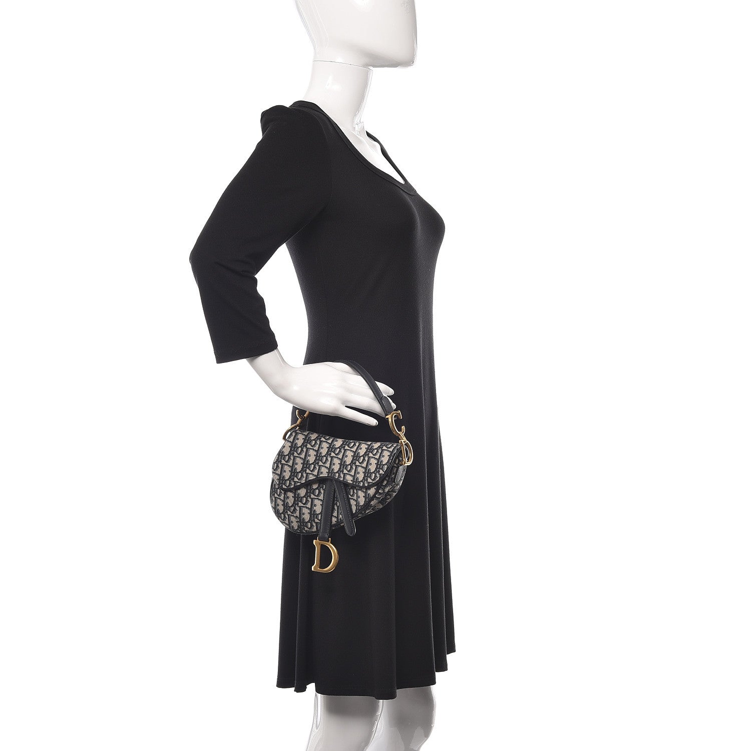 Christian Dior Oblique Mini Saddle Bag Blue 2 of 10