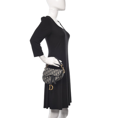 Christian Dior Oblique Mini Saddle Bag Blue 2 of 10