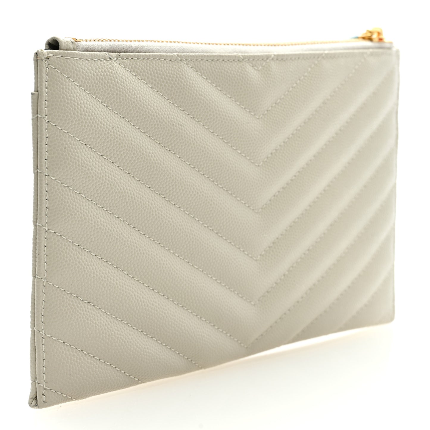 Grain De Poudre Chevron Monogram Bill Pouch Crema Soft