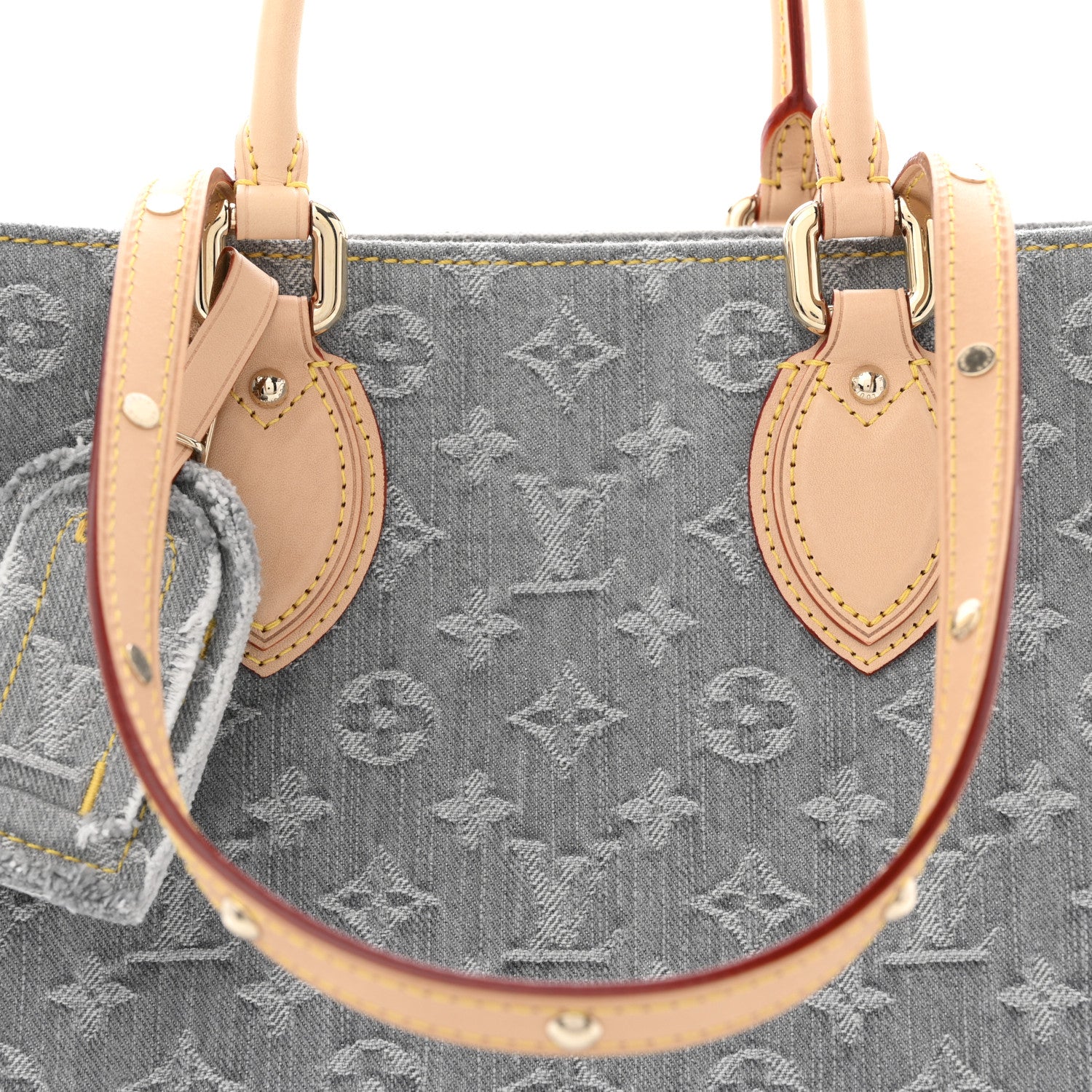 Louis Vuitton Monogram Denim Onthego MM Washed Grey 7 of 9