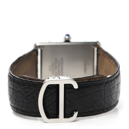 Cartier Stainless Steel Alligator 27mm Tank Solo Quartz Watch 3 of 6
