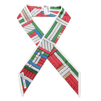 Hermes Silk Tresses H Twilly Rouge White Vert 1 of 3