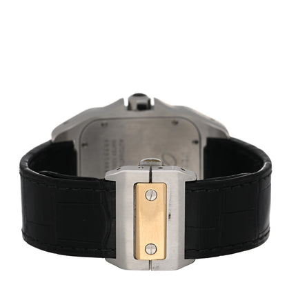 Cartier Stainless Steel 18K Yellow Gold Alligator 38mm Santos 100 Automatic Watch 3 of 4