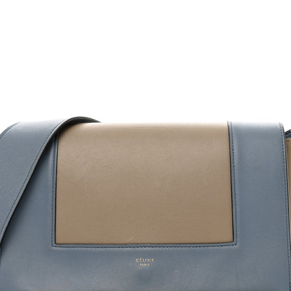 Celine Shiny Smooth Calfskin Medium Frame Shoulder Bag Blue Light Taupe 5 of 15