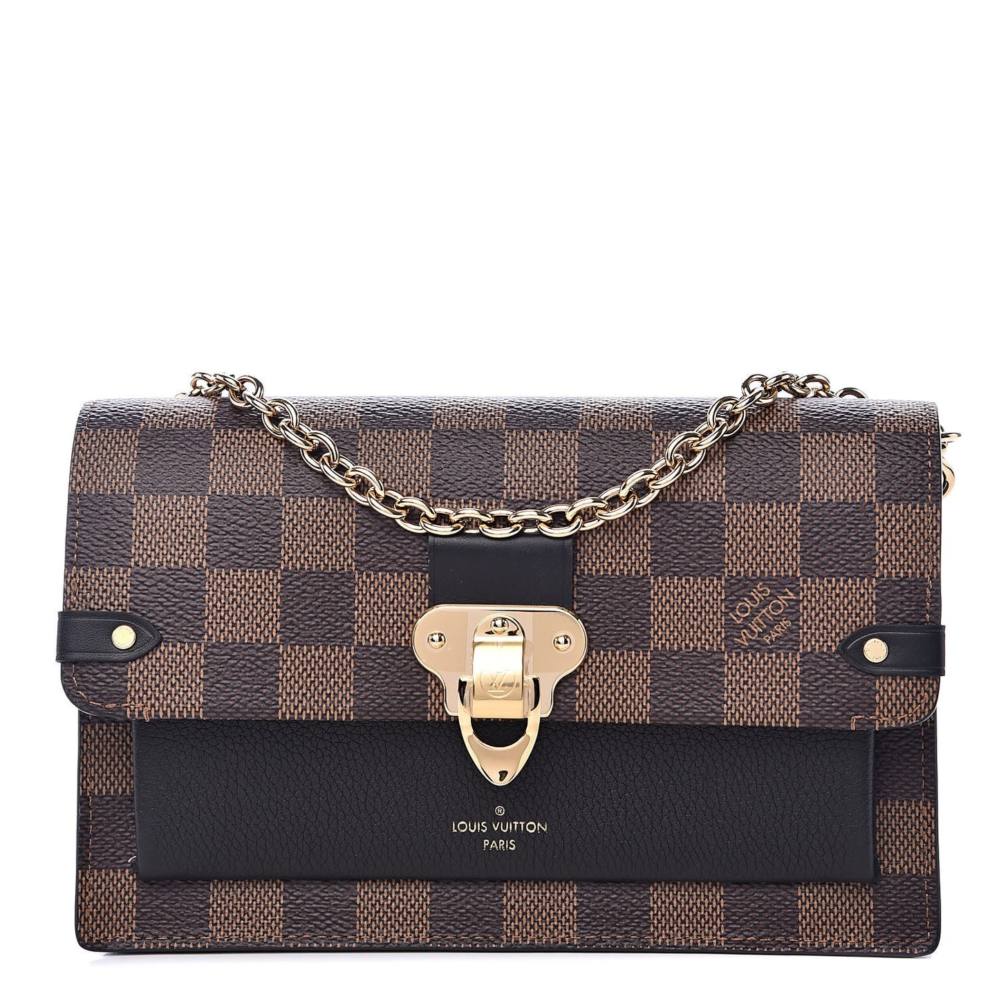 Damier Ebene Vavin Chain Wallet Black