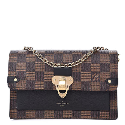 Louis Vuitton Damier Ebene Vavin Chain Wallet Black 1 of 8