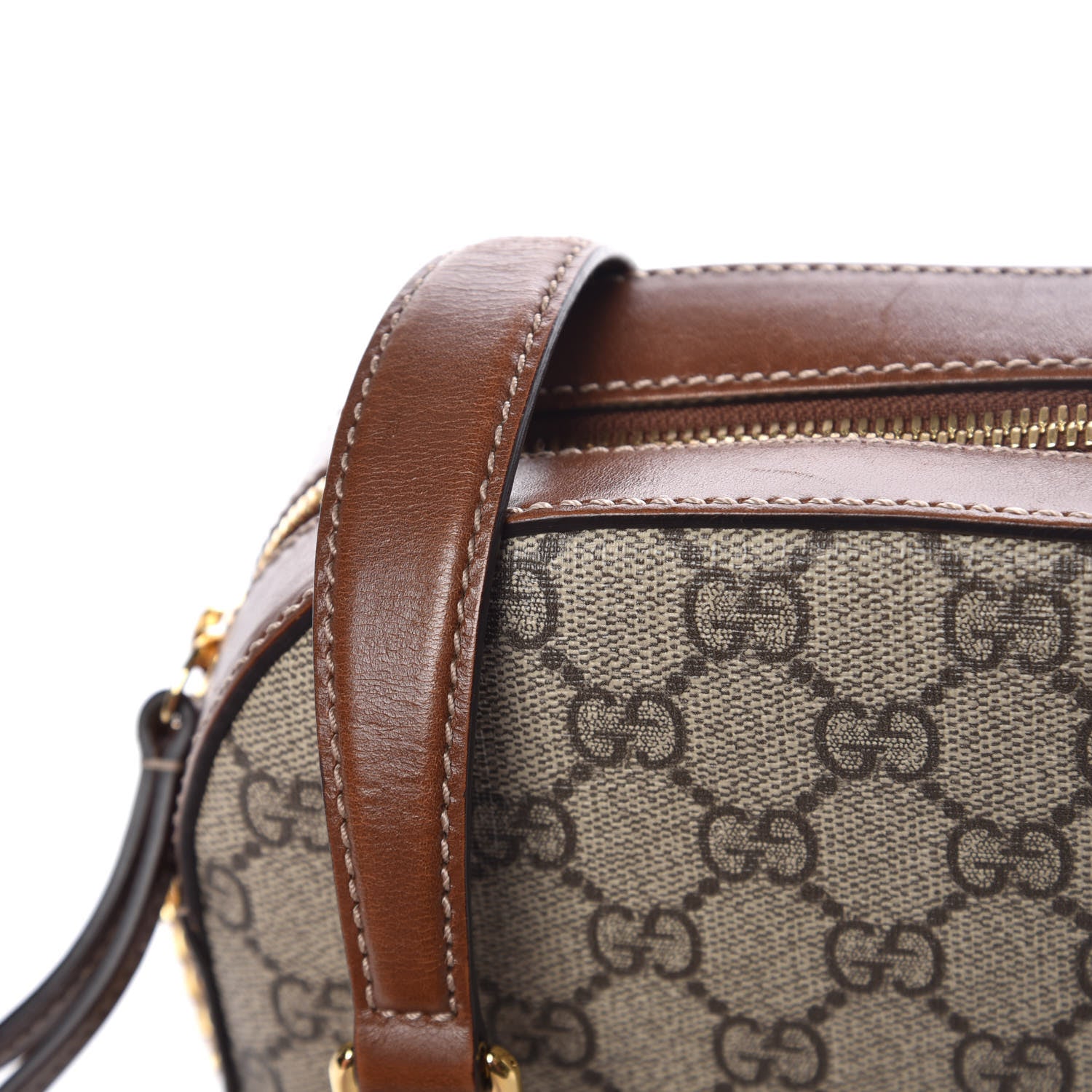 Gucci GG Supreme Monogram Cuoio Toscano Mini Chain Shoulder Bag Beige Ebony Cuir 12 of 12