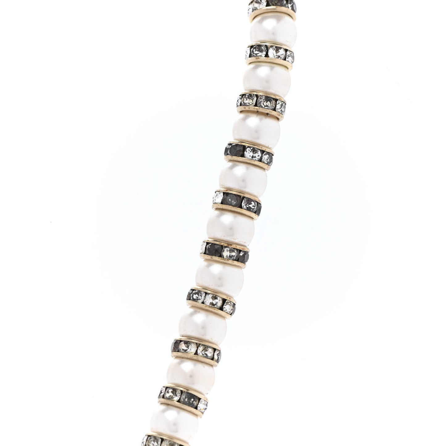 Pearl Crystal Nefertiti CC Short Necklace Gold