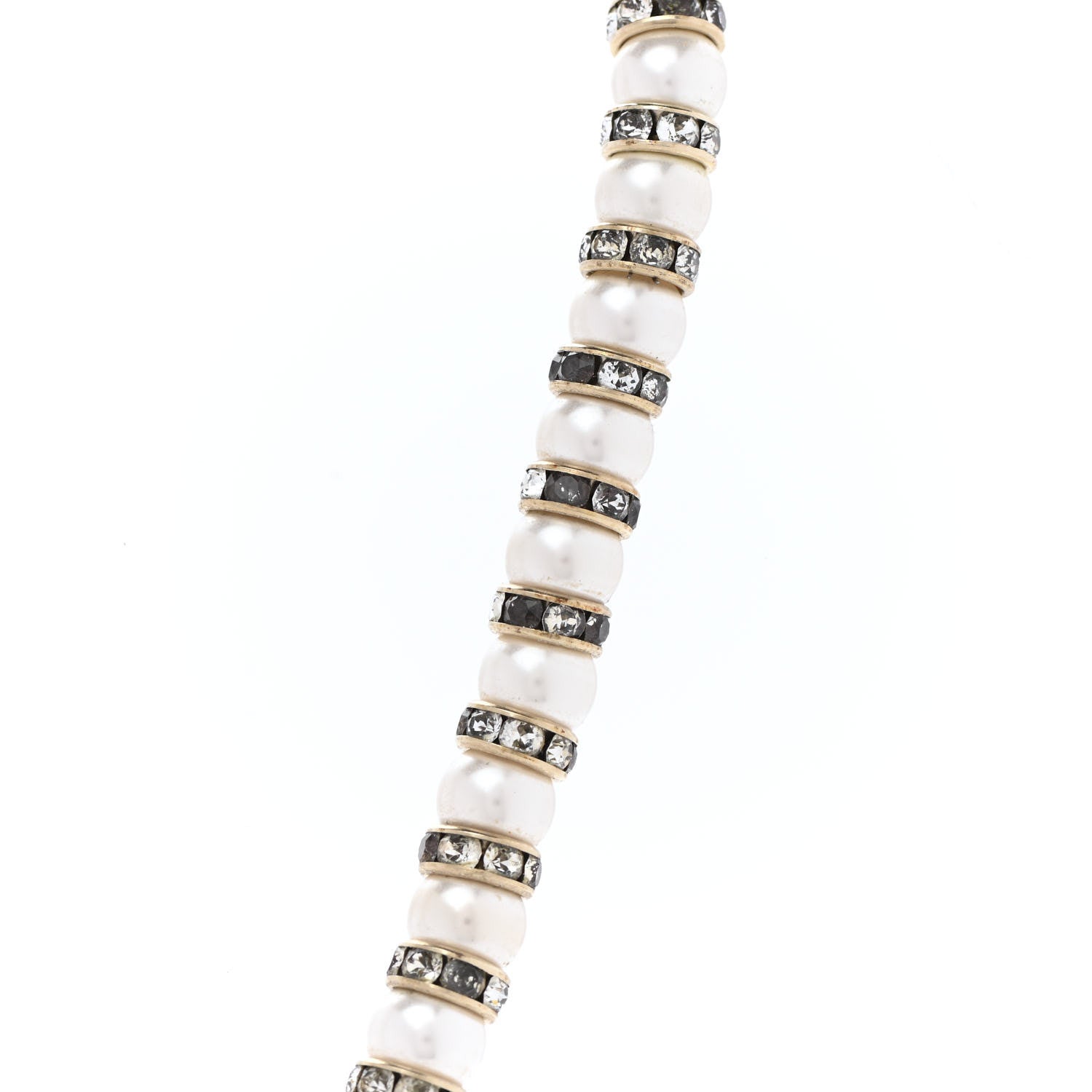 Chanel Pearl Crystal Nefertiti CC Short Necklace Gold 8 of 10