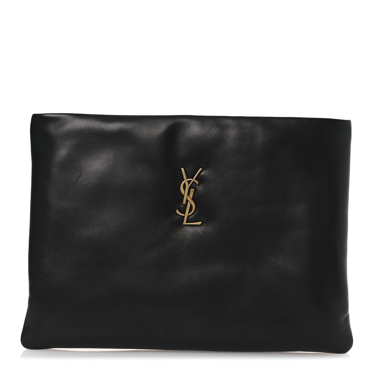 Saint Laurent Lambskin Small Calypso Pouch Black 1 of 11