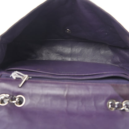 Chanel Patent Quilted Jumbo Single Flap Dark Purple 4 of 17