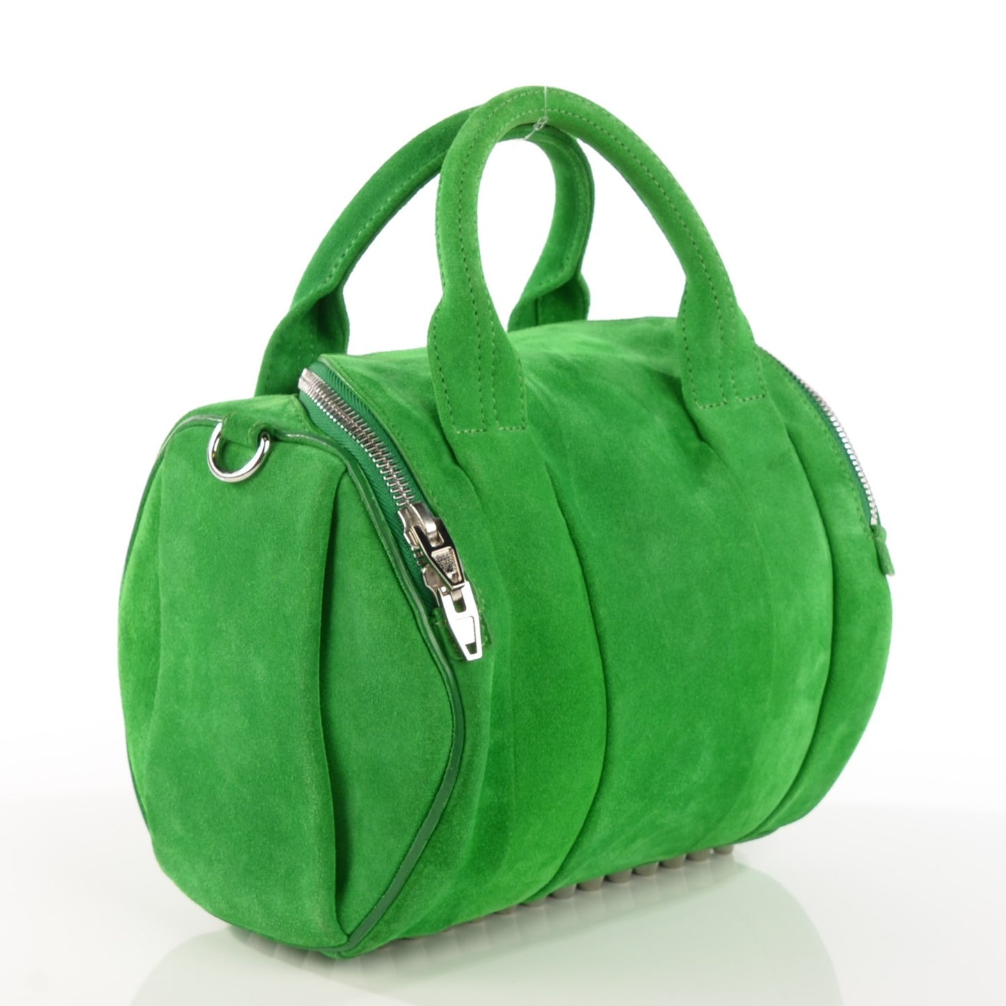 Suede Rockie Green Silver Hardware