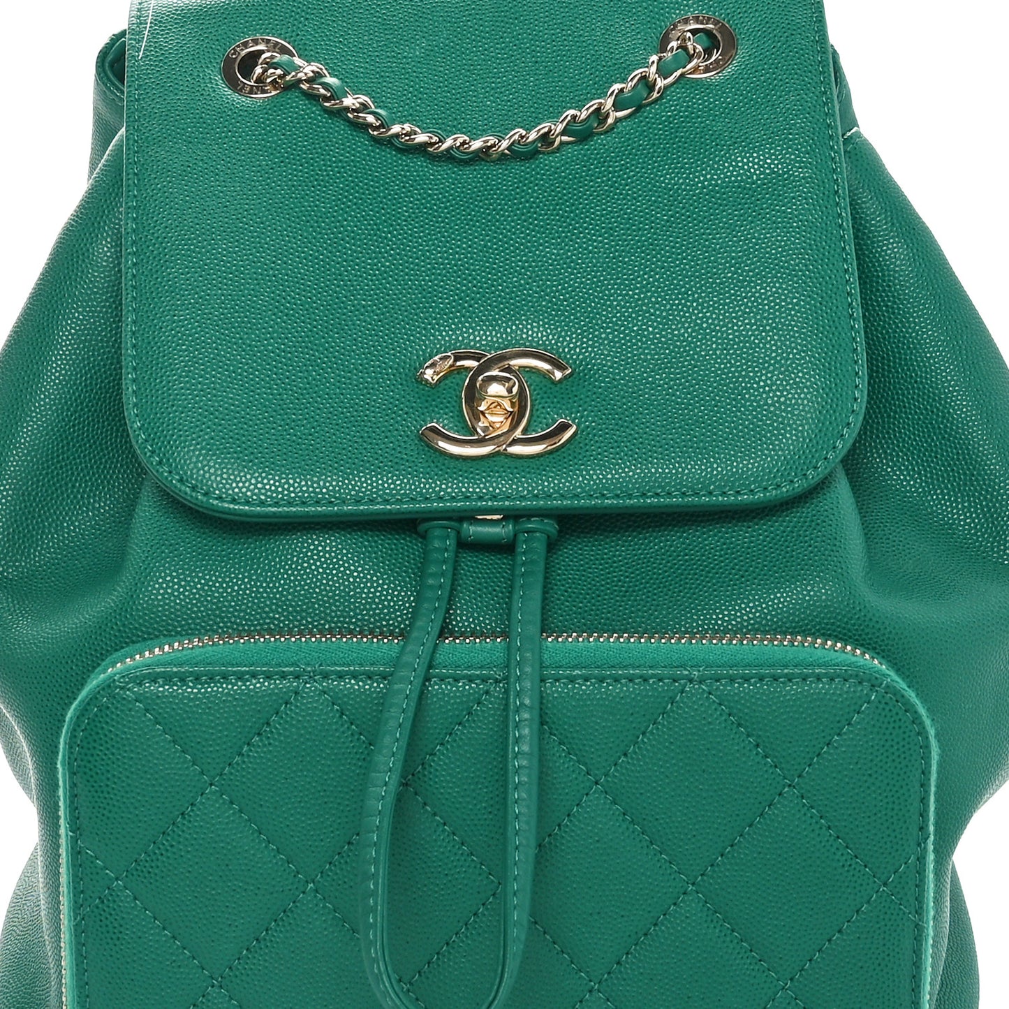 Caviar Quilted Business Affinity Backpack Green