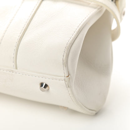 Christian Dior Calfskin Logo Charms Boston White 11 of 17
