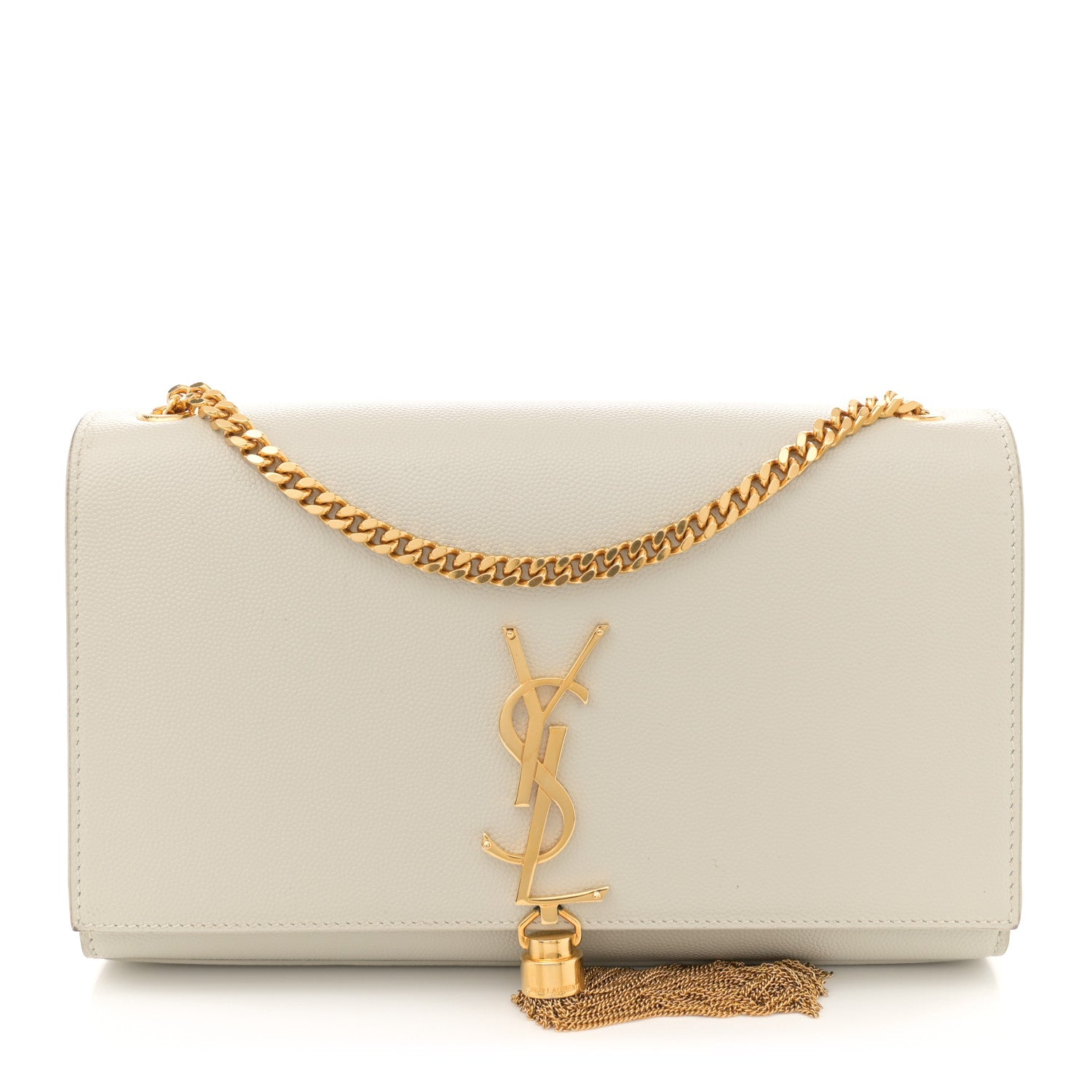 Saint Laurent Grain De Poudre Calfskin Medium Classic Monogram Kate Tassel Satchel Crema Soft 1 of 15
