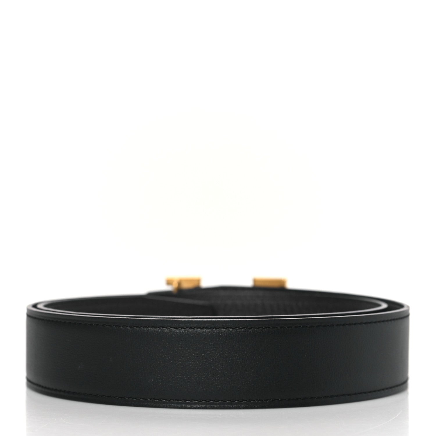 Hermes Chamonix Togo 32mm Martelee H Belt 80 Black Bleu Nuit 3 of 7