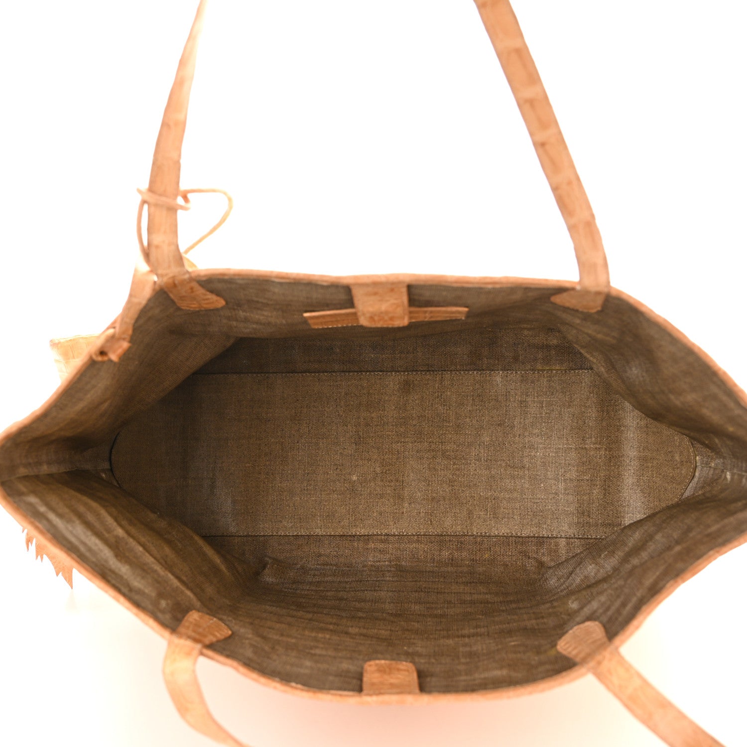 Nancy Gonzalez Crocodile Leaf Tote Beige 5 of 11