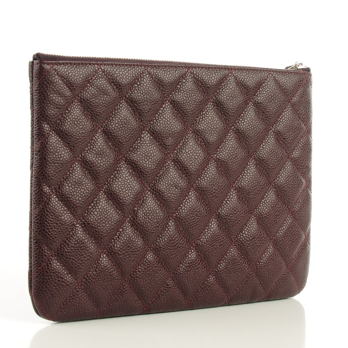 Caviar Quilted Medium Cosmetic Case Burgundy