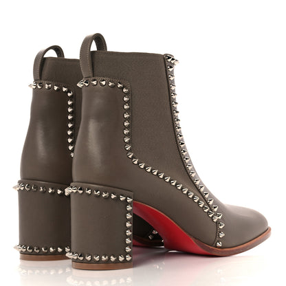 Christian Louboutin Calfskin Spikes Chelsea Outline Boots 37 Silex Grey 4 of 8