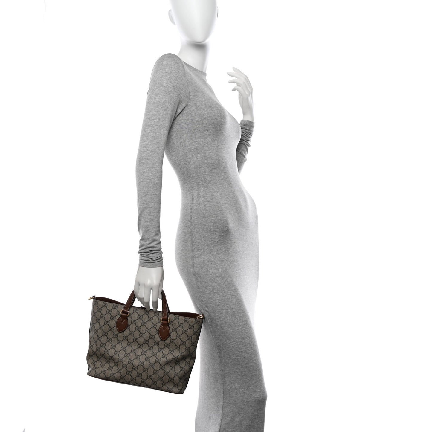 Soft GG Supreme Monogram Small Crossbody Tote Beige Cuir