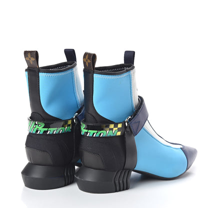 Louis Vuitton Neoprene Deep Sea Ankle Boot 37.5 Blue 4 of 7