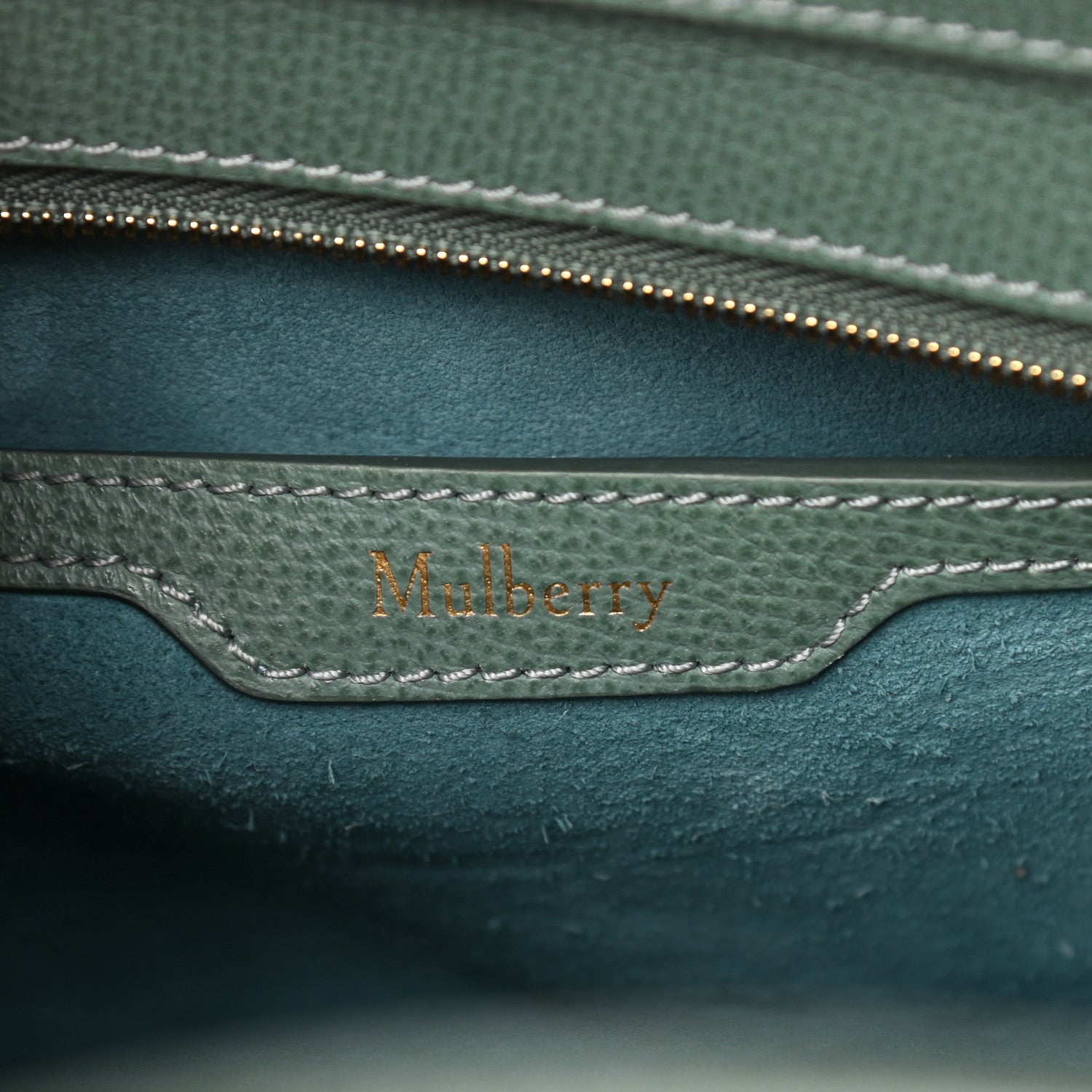 Mulberry Small Classic Grain Mini Zipped Bayswater Antique Blue 6 of 17