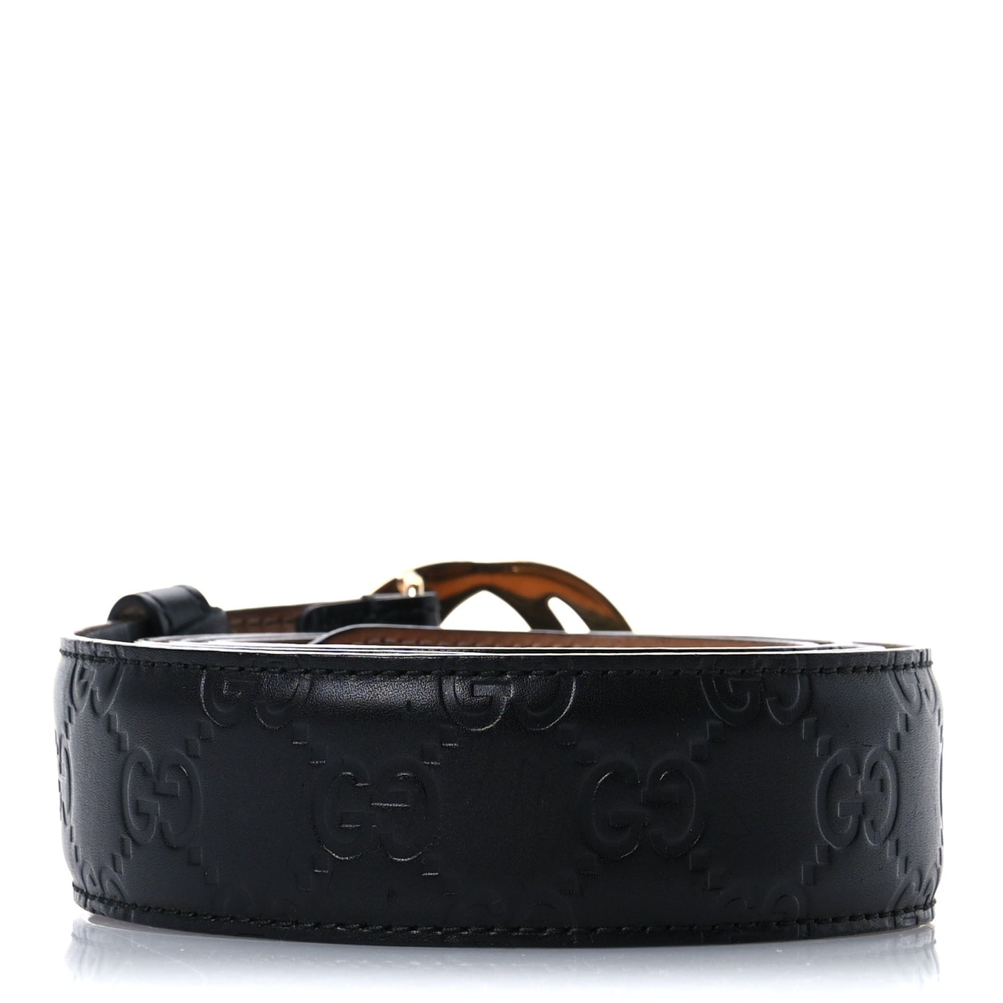 Guccissima Signature Interlocking G 37mm Belt 115 46 Black