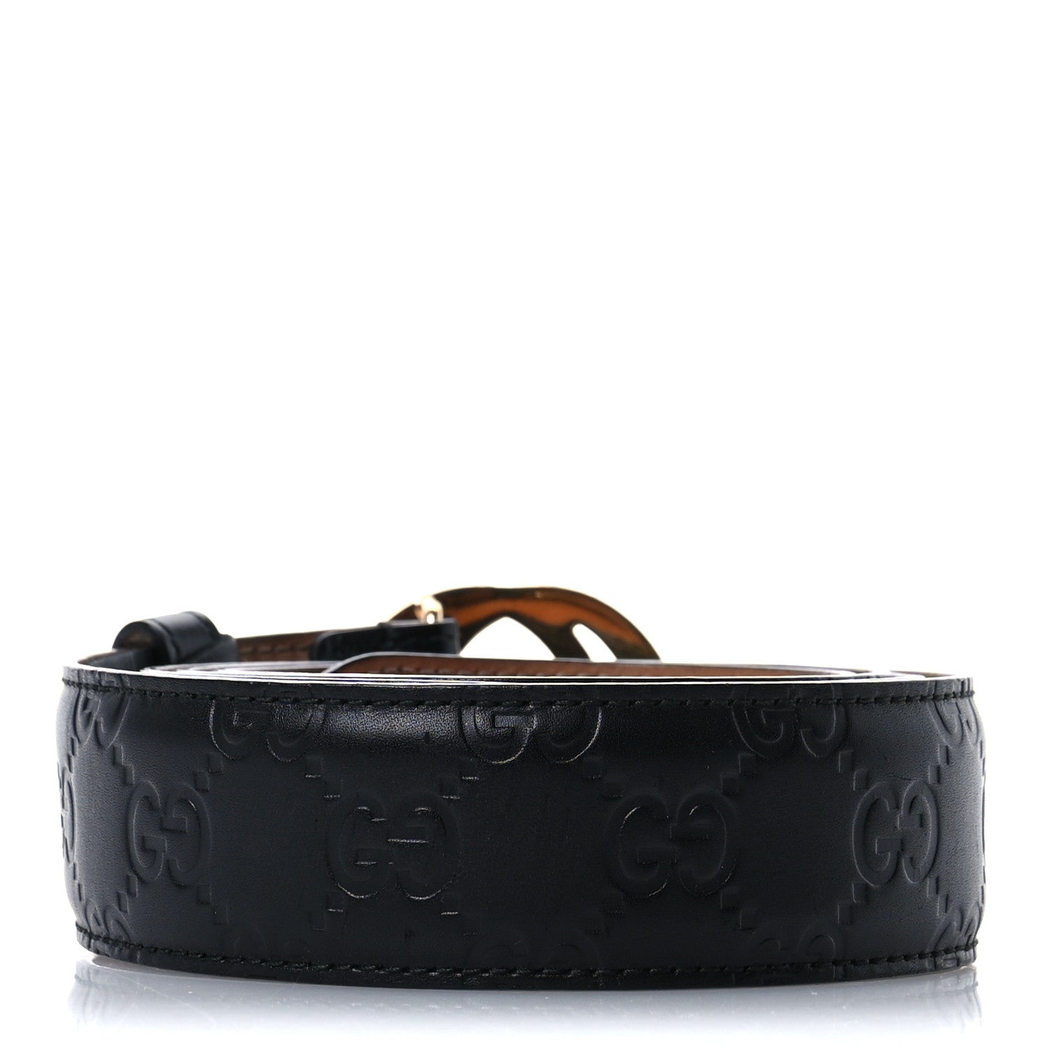 Gucci Guccissima Signature Interlocking G 37mm Belt 115 46 Black 2 of 5