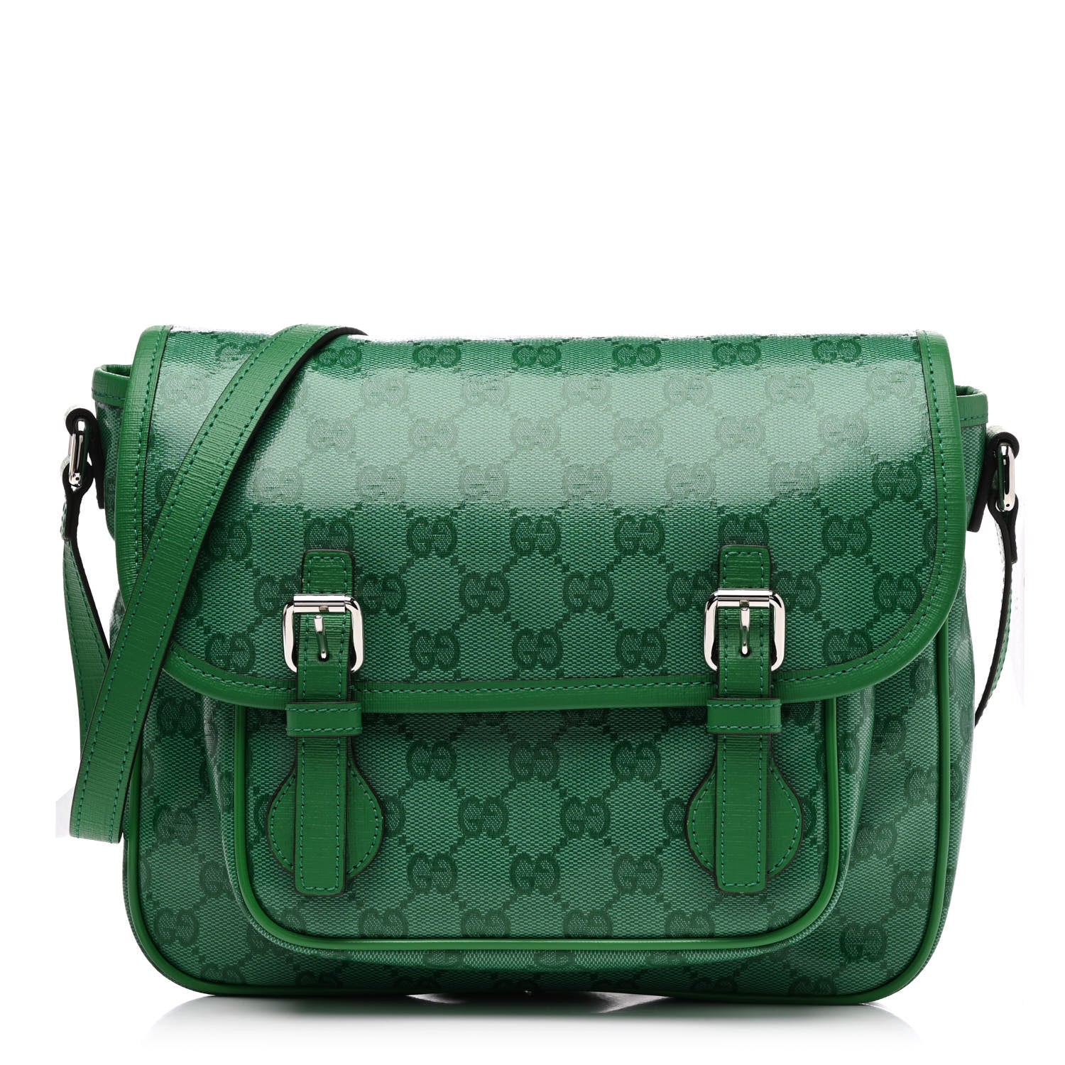 Gucci Monogram GG Childrens Messenger Bag Green 1 of 11