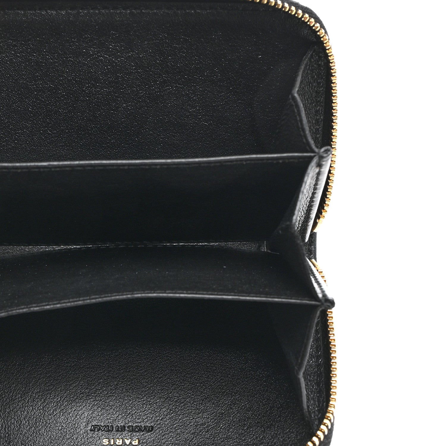 Saint Laurent Lambskin Matelasse Chevron Monogram Cassandre Compact Zip Around Card Wallet Black 5 of 8