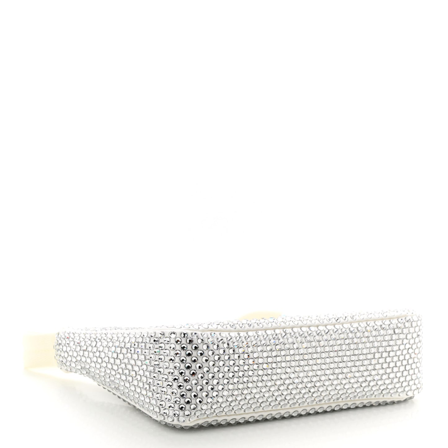 Satin Crystal Mini Re-Edition 2000 Bag White