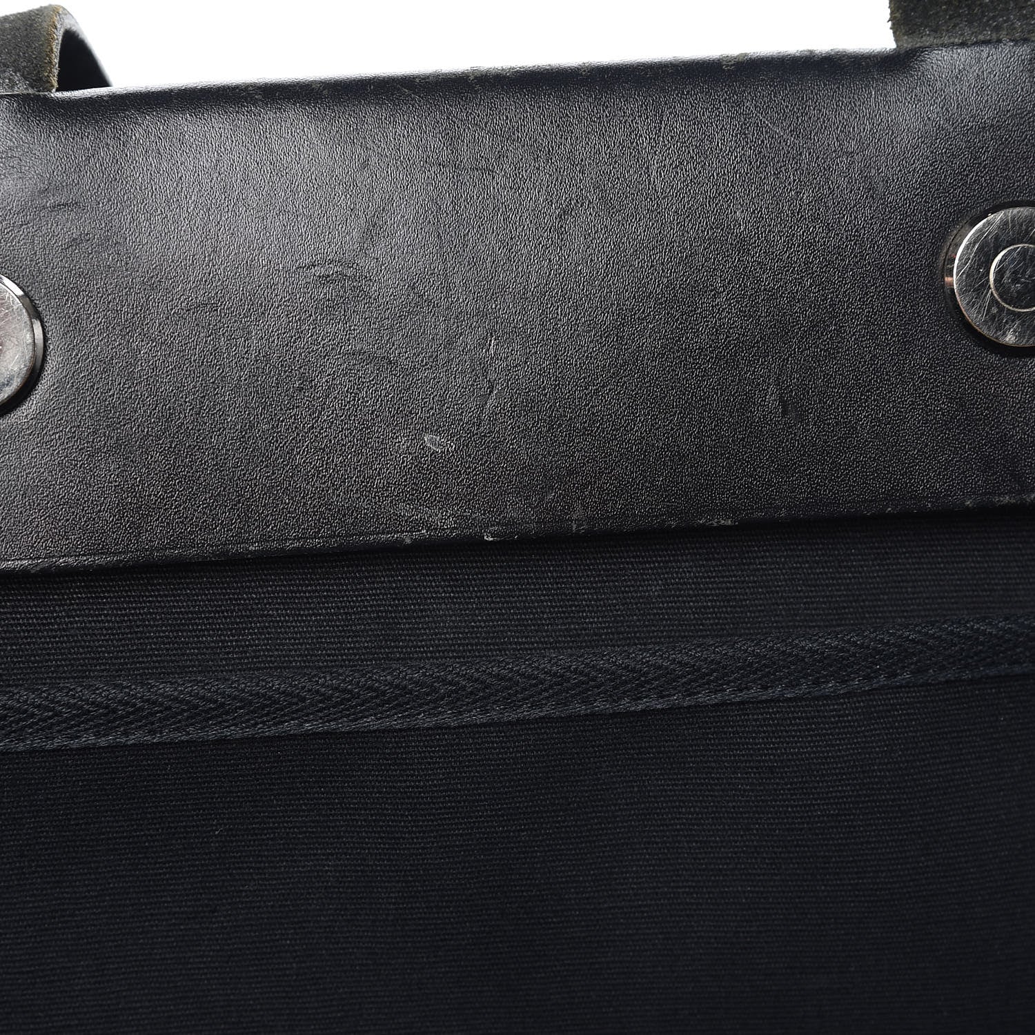 Hermes Toile Vache Hunter Herbag Cabas MM Black 19 of 28