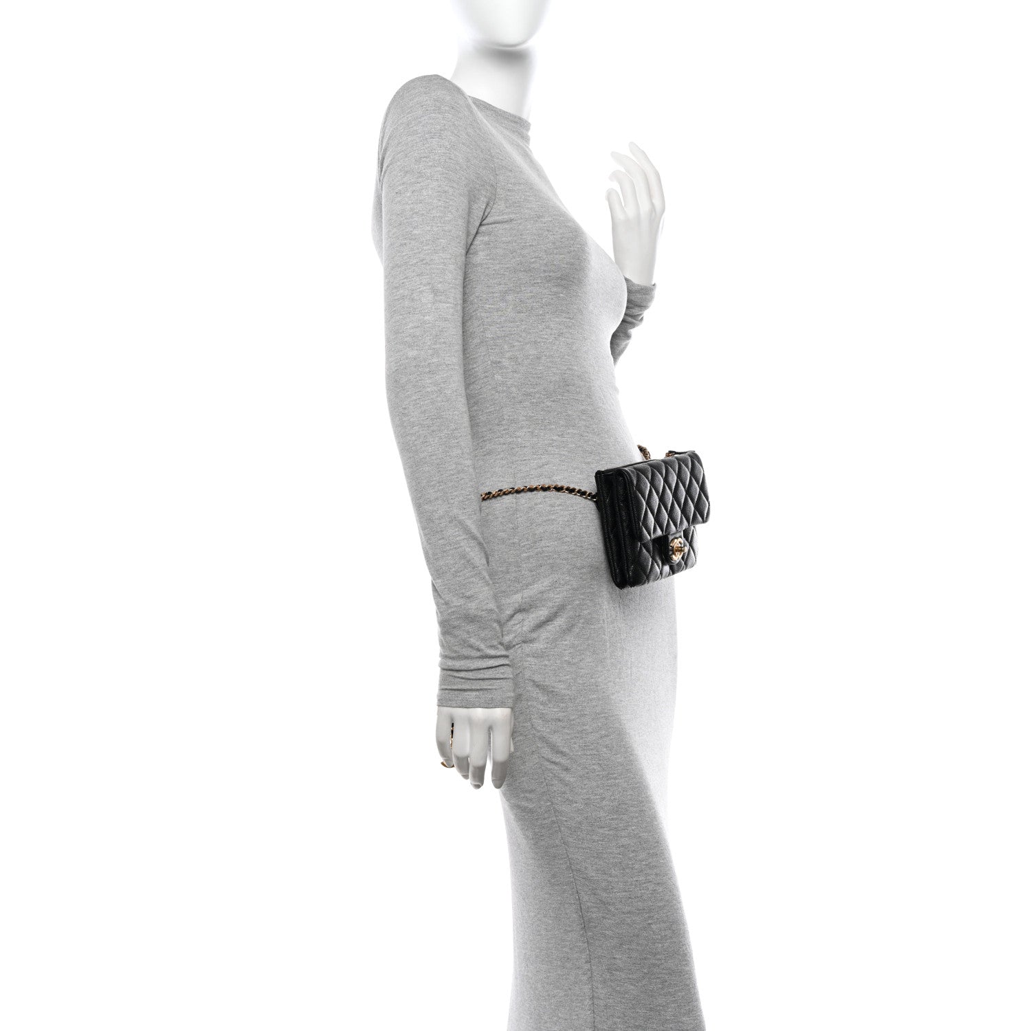 Chanel Shiny Caviar Pick Me Up Flap Belt Bag Black 2 of 12