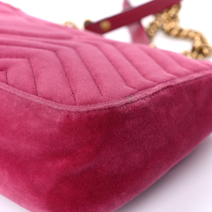 Gucci Velvet Matelasse Small GG Marmont Shoulder Bag Light Raspberry Rose 12 of 20