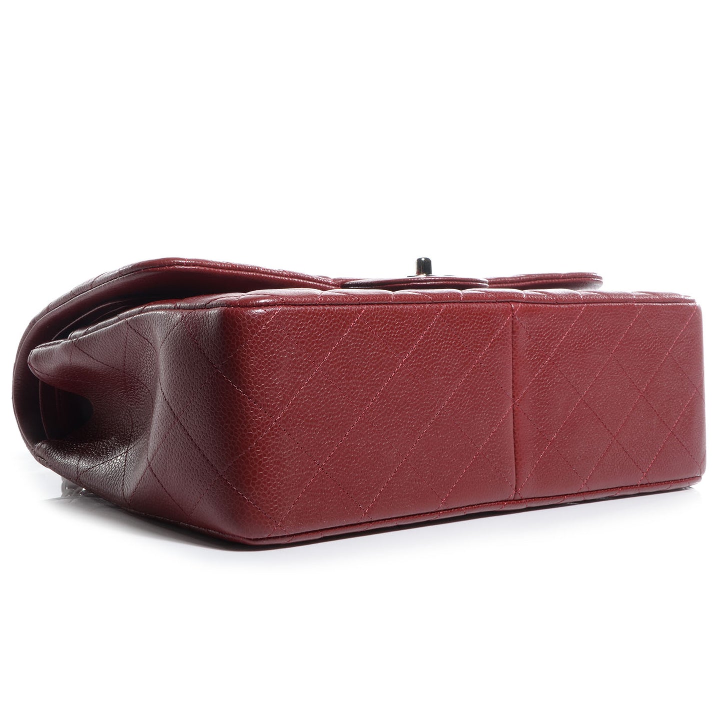 Caviar Jumbo Double Flap Dark Red