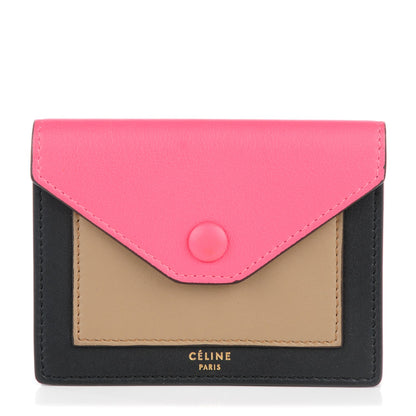 Celine Smooth Calfskin Pocket Card Holder Pink 1 of 8