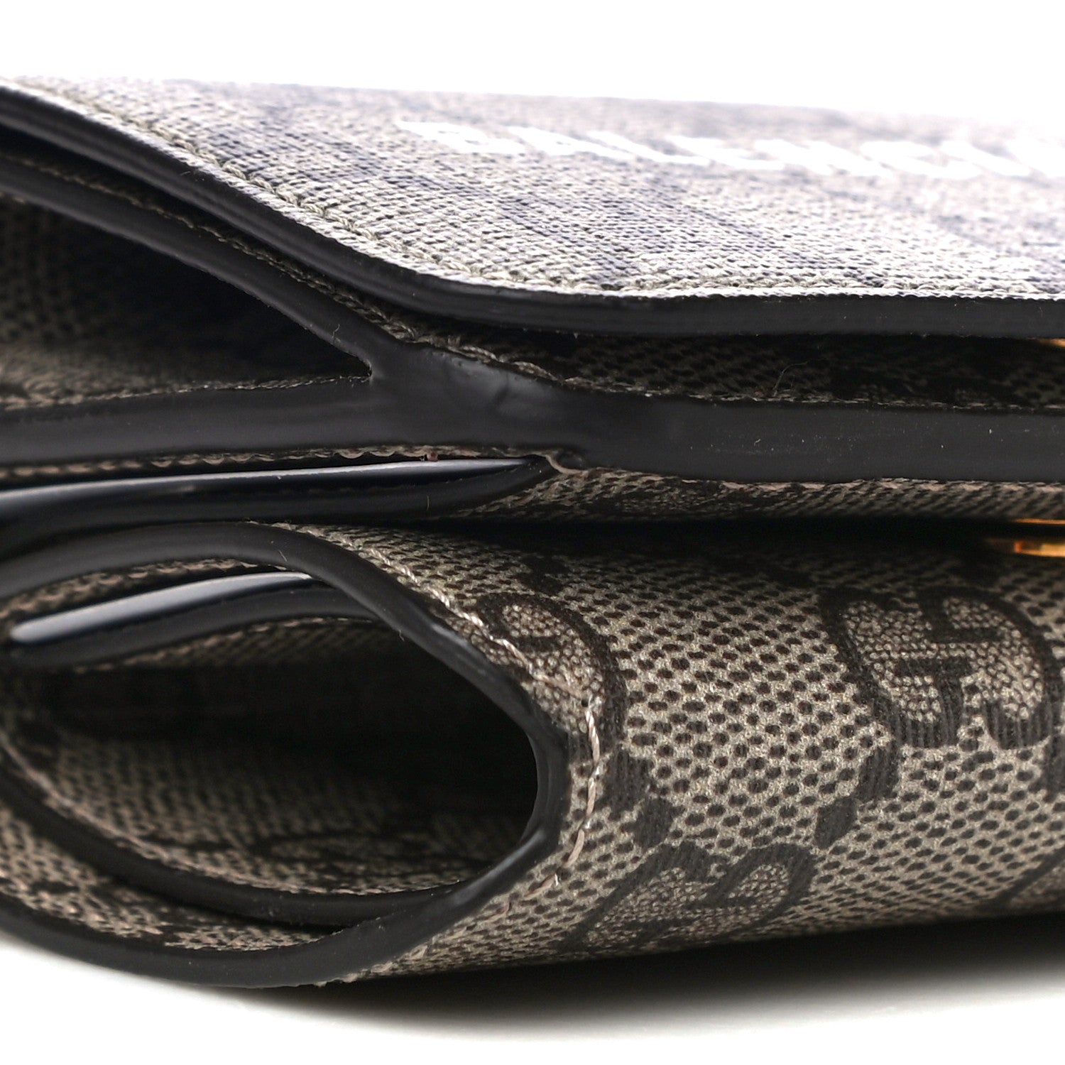 Balenciaga GUCCI X BALENCIAGA GG Supreme Monogram Logo Mini Cash Wallet on Chain Beige Ebony 8 of 10