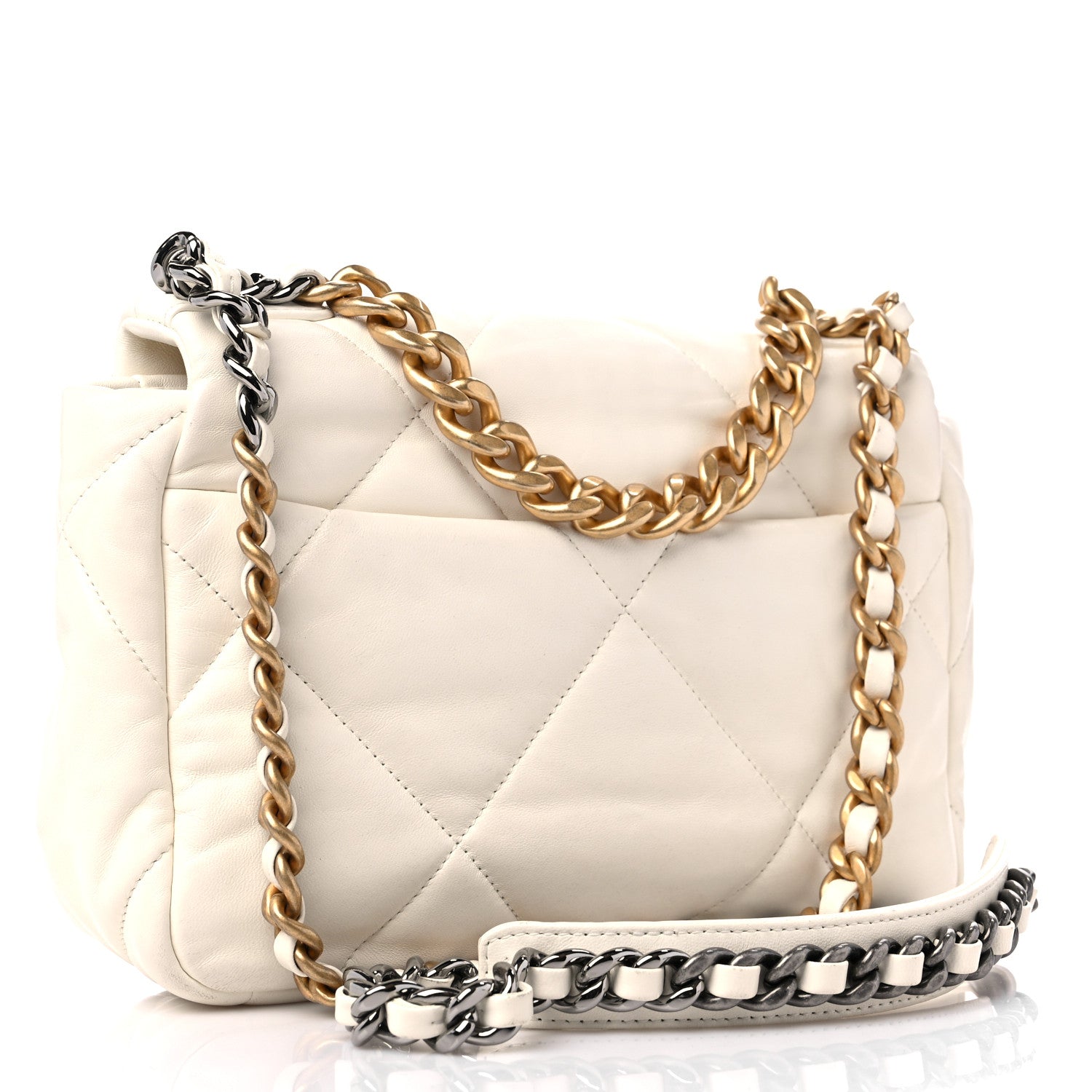 Chanel Lambskin Quilted Medium Chanel 19 Flap White 3 of 14